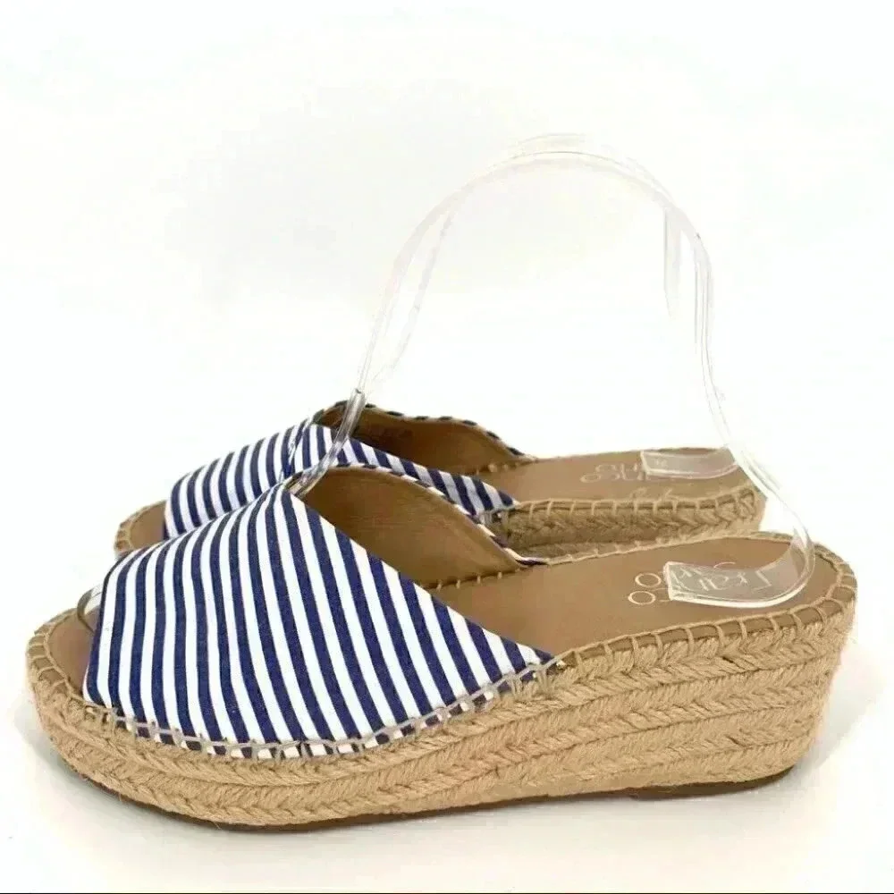 Franco Sarto platform sandal Pinot 6.5 36.5 nautical Espadrilles coastal granny